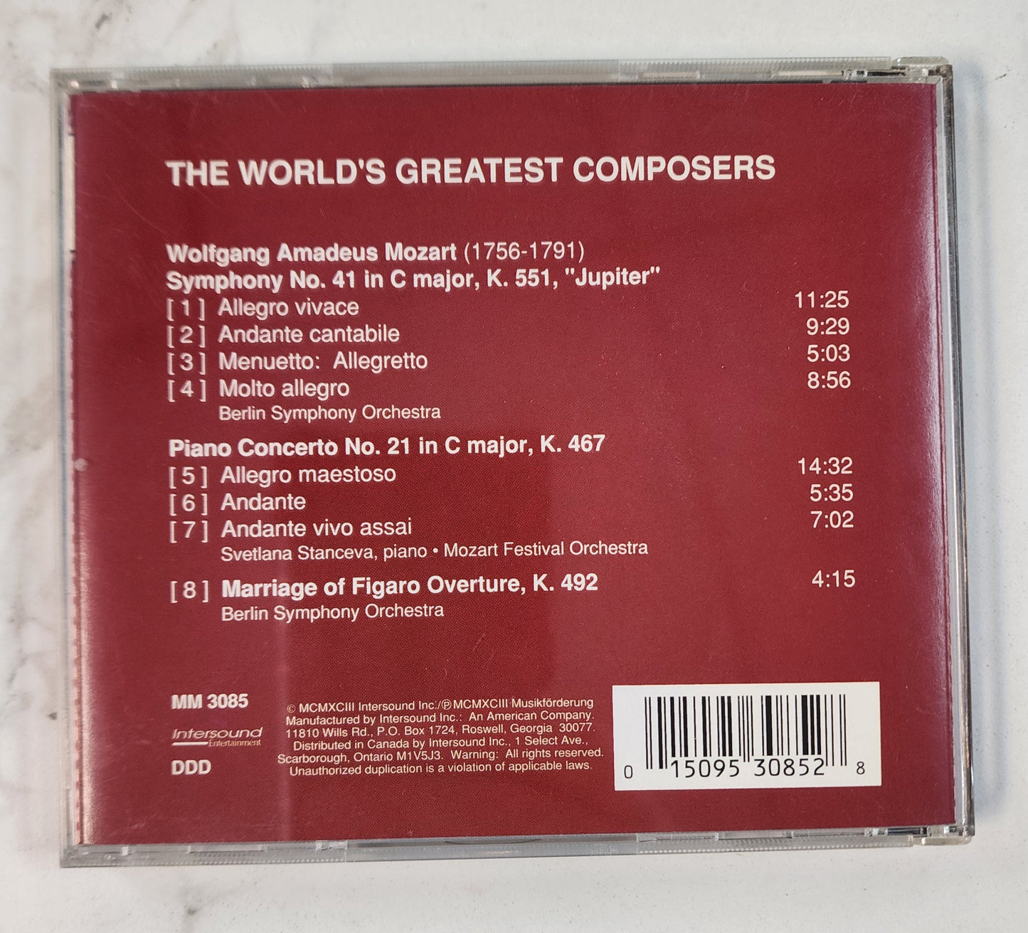 Mozart The World's Greatest Composers CD