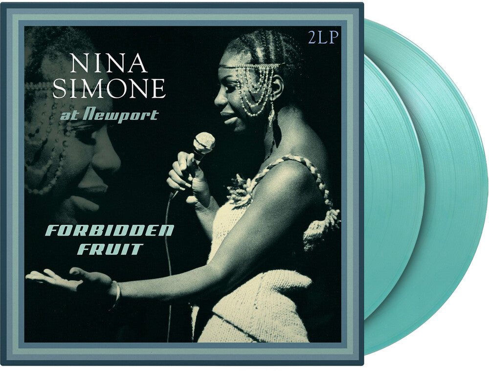 the album cover for Nina Simone - At Newport / Forbidden Fruit - Turquoise Vinyl
