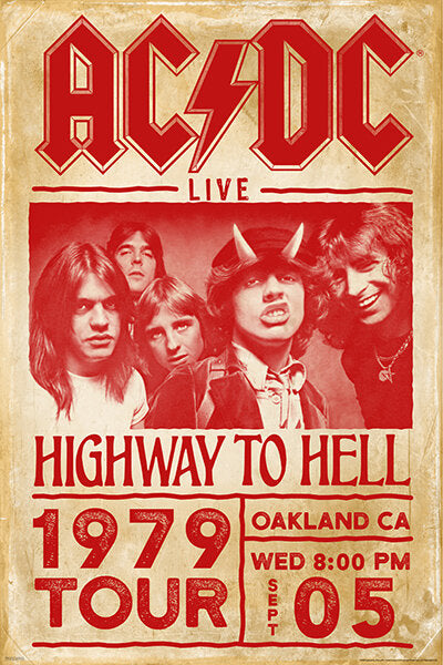 AC/DC Highway To Hell 1979 Tour Poster – Vinyl Revival Records