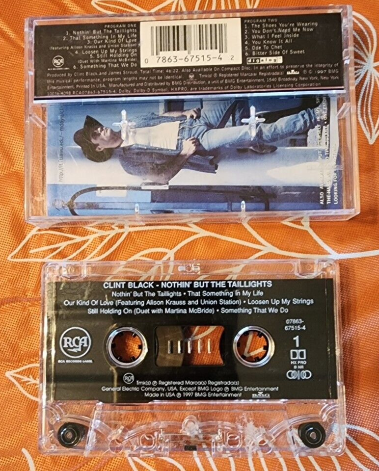 Clint Black Nothin' But The Taillights Cassette Tape