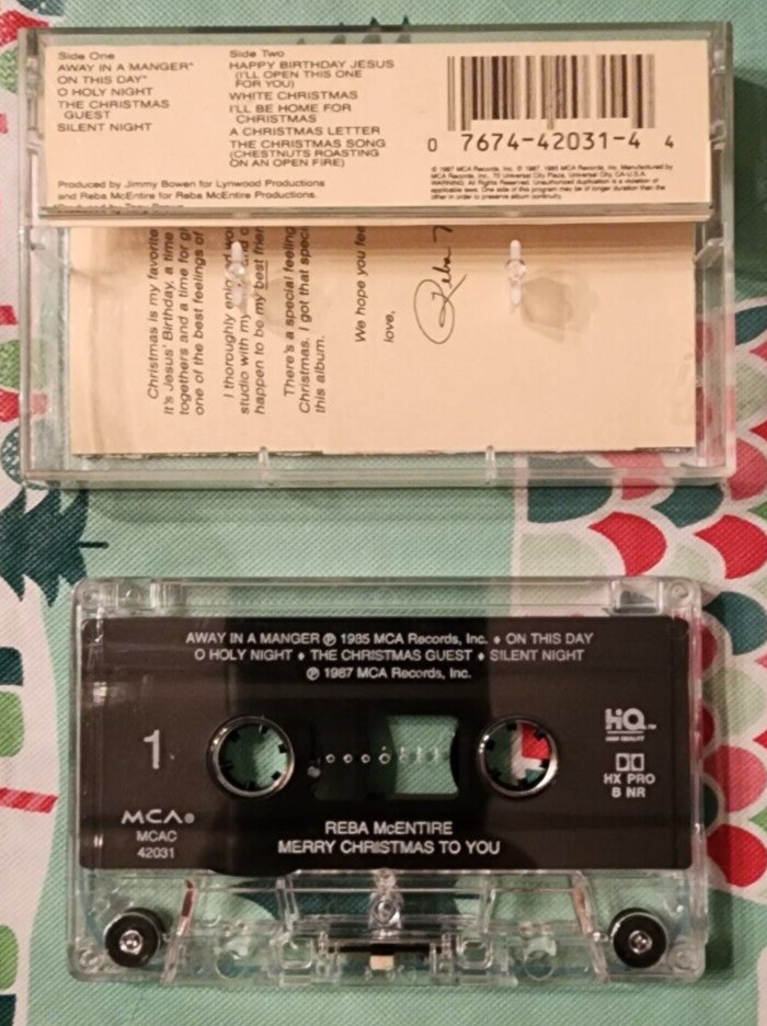 Reba McEntire Merry Christmas To You Cassette Tape