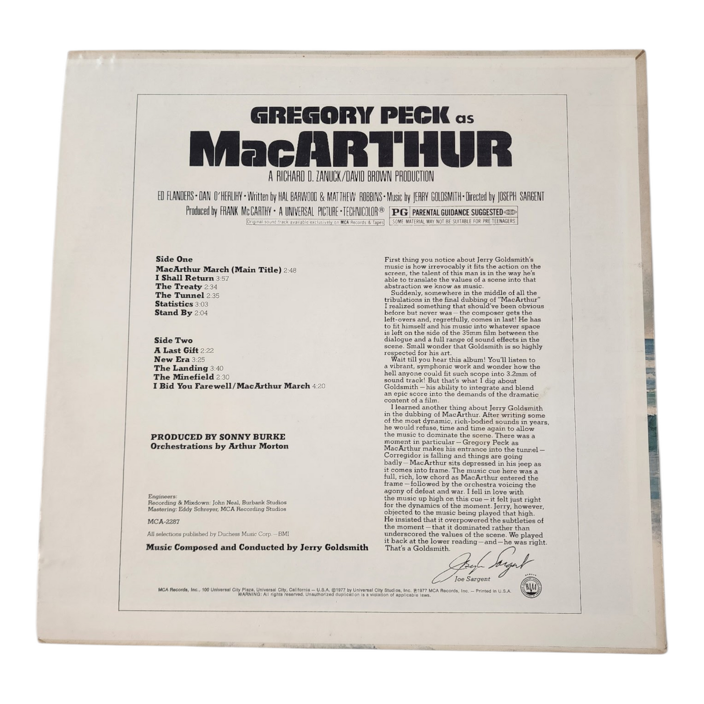 MacArthur Soundtrack Vinyl Record