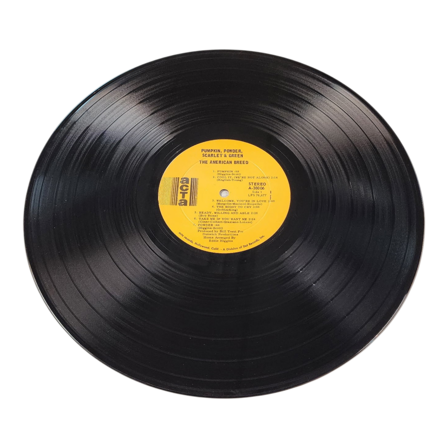 American Breed Pumpkin Powder Scarlet and Green Vinyl Record Album