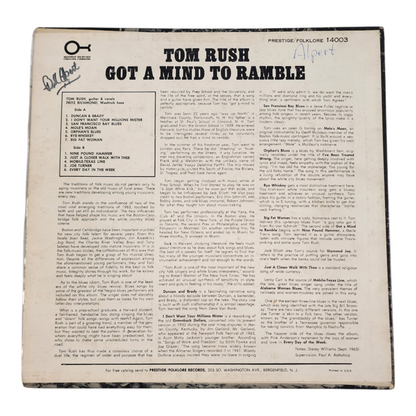Tom Rush Got A Mind To Ramble Vinyl Record Album