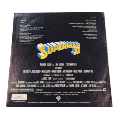 Superman II Soundtrack Vinyl Record