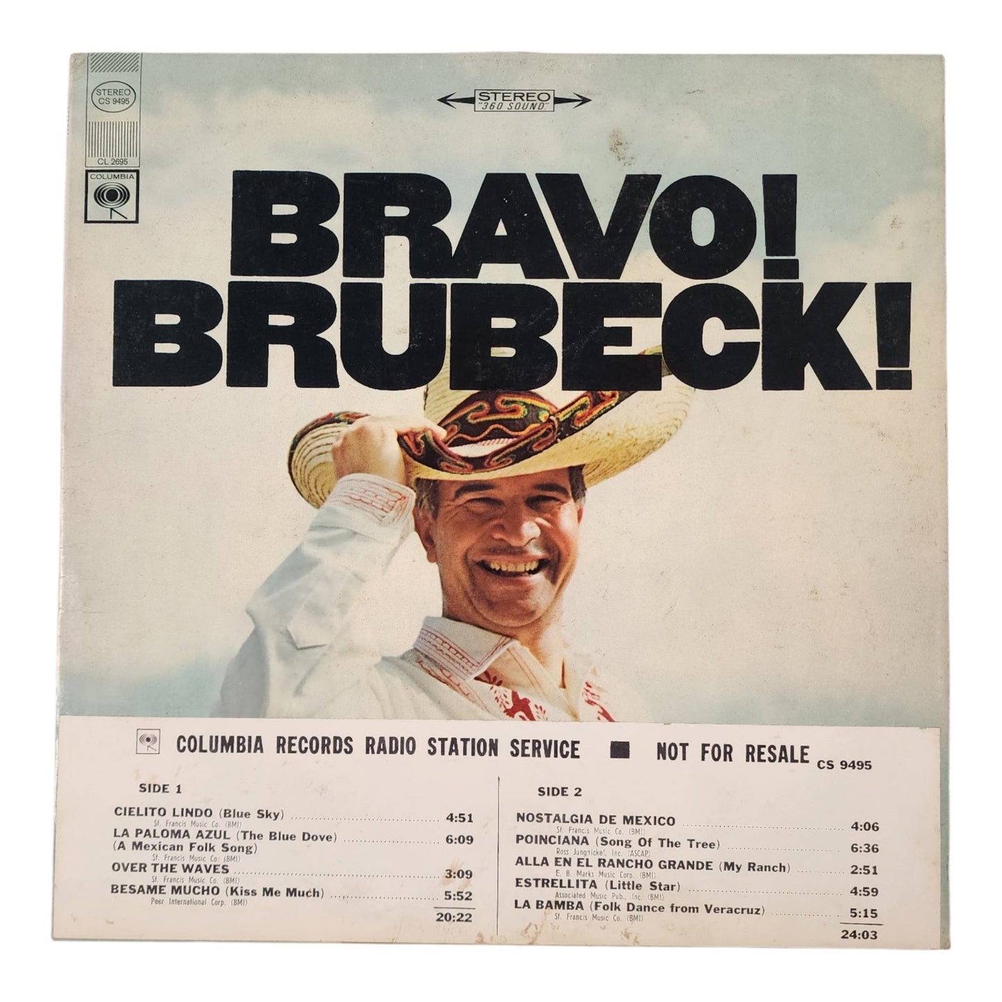 Dave Brubeck Bravo Brubeck Vinyl Record