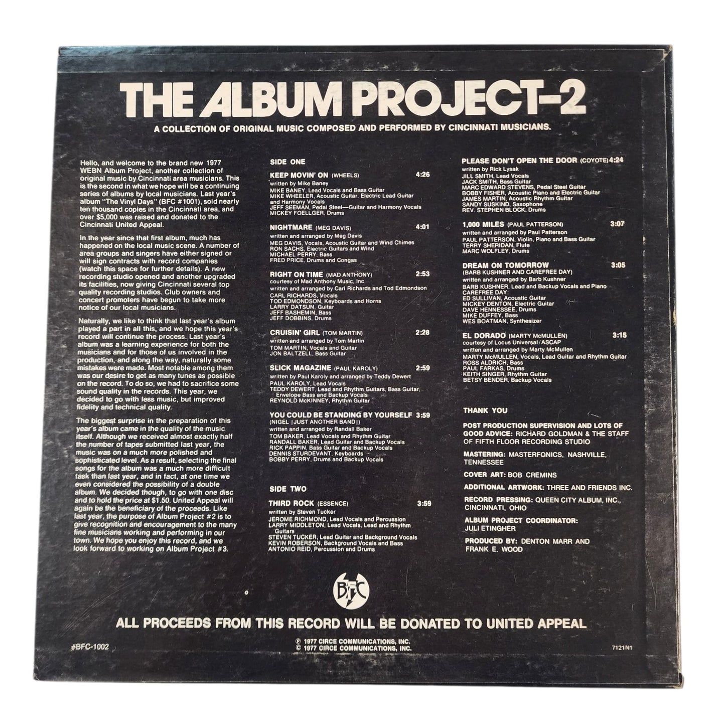 WEBN Album Project #2 Vinyl Record Album