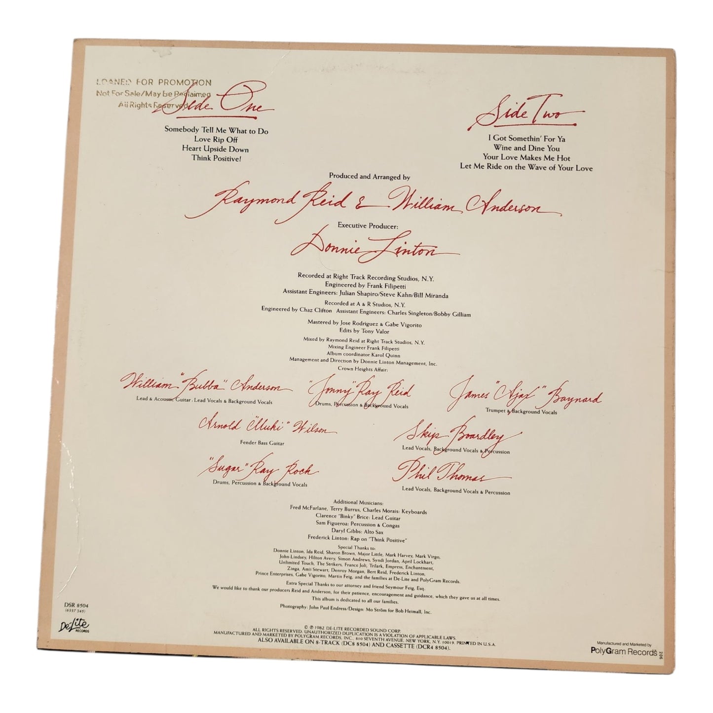 Crown Heights Affair Think Positive Vinyl Record