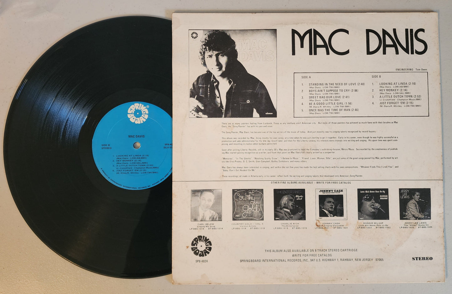 Mac Davis Vinyl Record Album