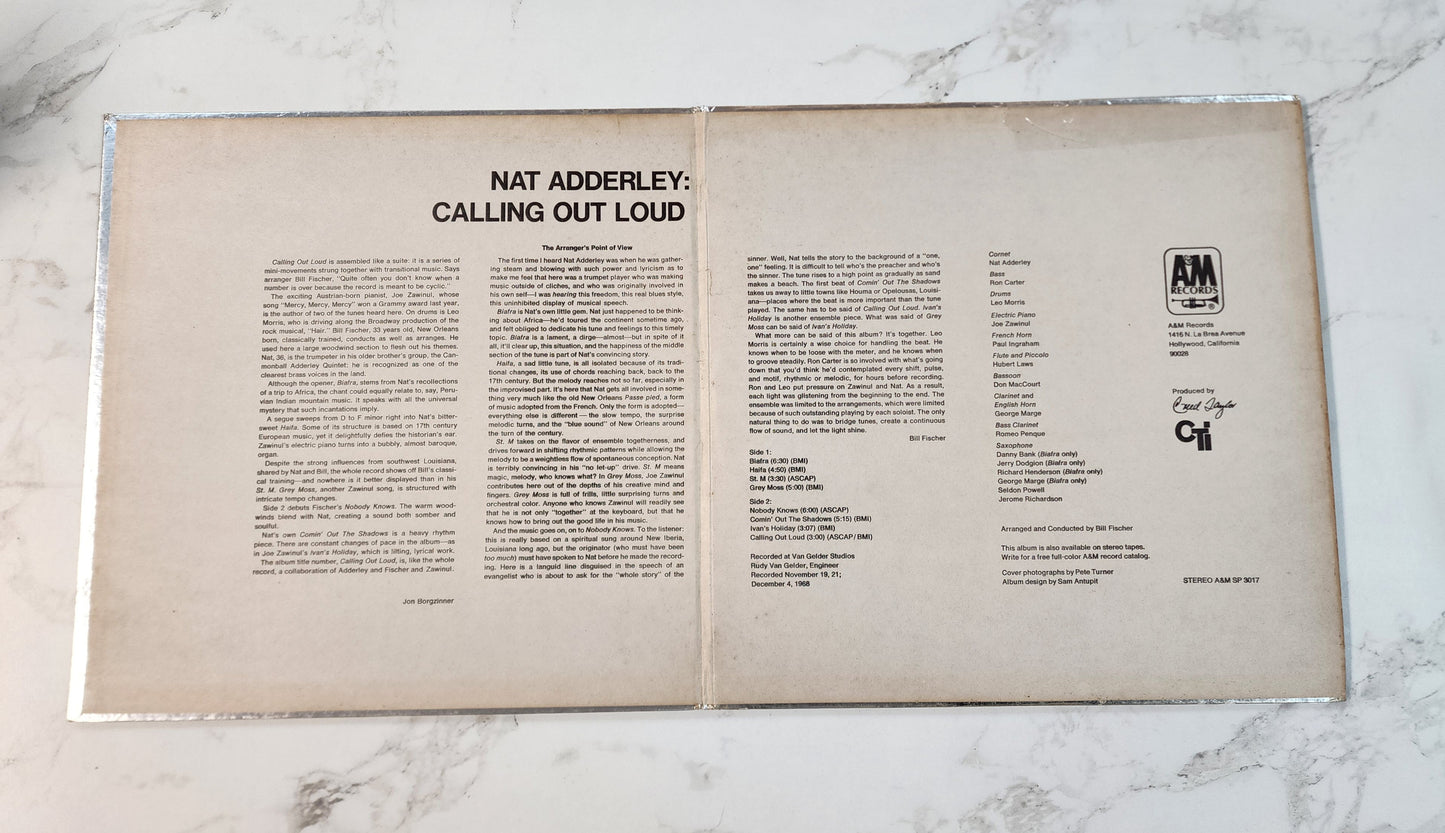 Nat Adderley Calling Out Loud Vinyl Record Album