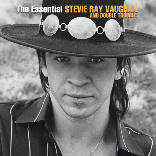 the album cover for Stevie Vaughan Ray & Double Trouble - The Essential Stevie Ray Vaughan And Double Trouble
