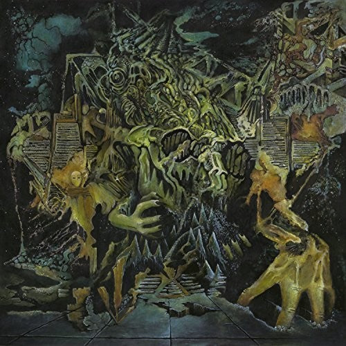 the album cover for King Gizzard & The Lizard Wizard - Murder Of The Universe [Transparent Green w/Mustard Yellow Splatter LP]