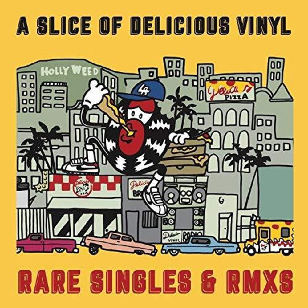the album cover for Various Artists - A Slice of Delicious Vinyl: Rare Singles & RMXS [RSD BF 2019]