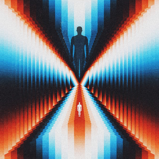 the album cover for Trash Boat - Don't You Feel Amazing? (White Blue & Red Swirl)