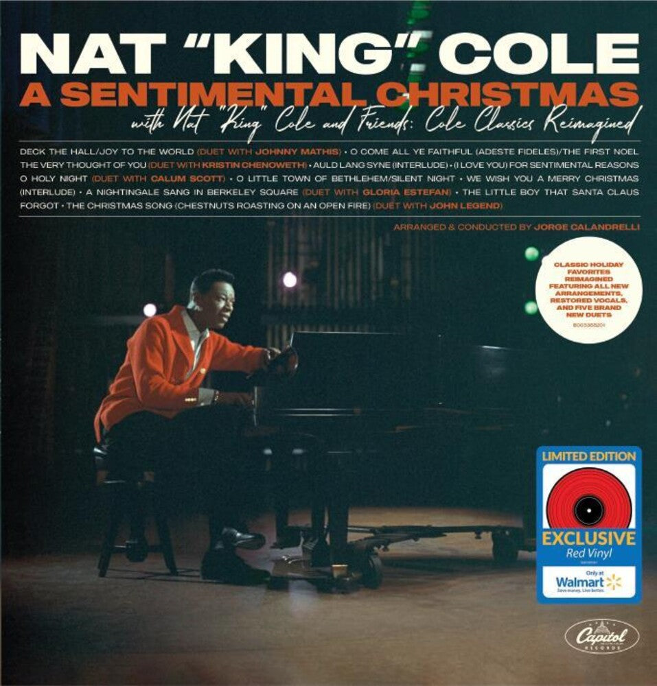 the album cover for Nat Cole  King - Sentimental Christmas With Nat King Cole & Friends