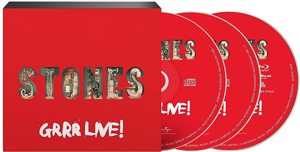 the album cover for The Rolling Stones - GRRR Live! [2 CD/Blu-ray]