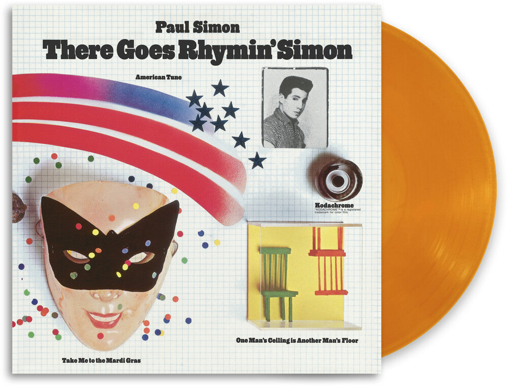 the album cover for Paul Simon - There Goes Rhymin' Simon [RSD Essential Opaque Orange LP]