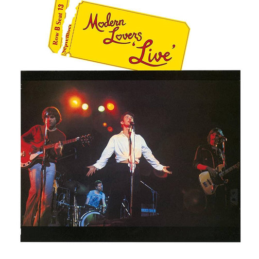 the album cover for Jonathan Richman & The Modern Lovers - Modern Lovers 'Live' [Indie Exclusive Limited Edition Yellow LP]