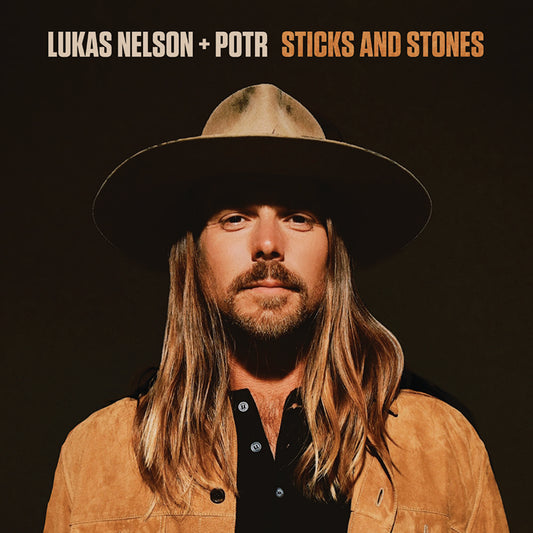 the album cover for Lukas Nelson & Promise Of The Real - Sticks and Stones [Indie Exclusive Limited Edition Dark Blue w/ White Swirl LP]