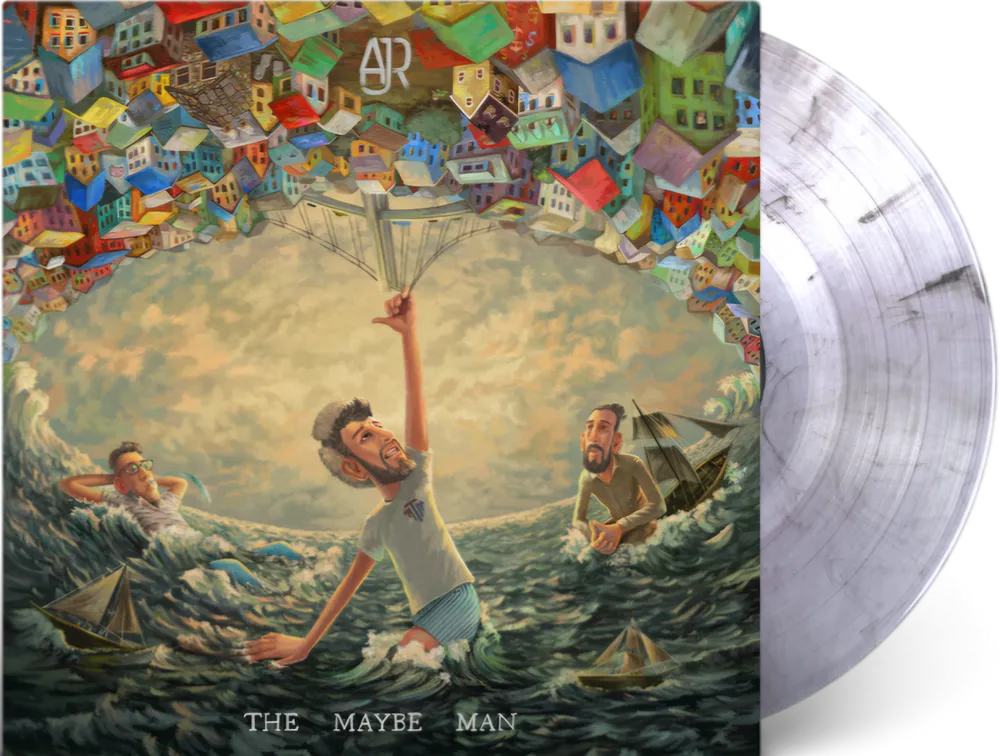 the album cover for AJR - The Maybe Man [Indie Exclusive Limited Edition Iridescent Pearlized Purple LP]