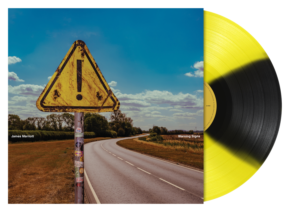 the album cover for James Marriott - Warning Signs [Indie Exclusive Yellow & Black Petal]