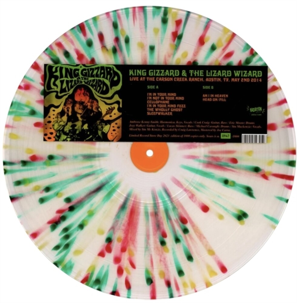 the album cover for King Gizzard & The Lizard Wizard - Live At The Carson Creek Ranch Austin Tx May 2nd