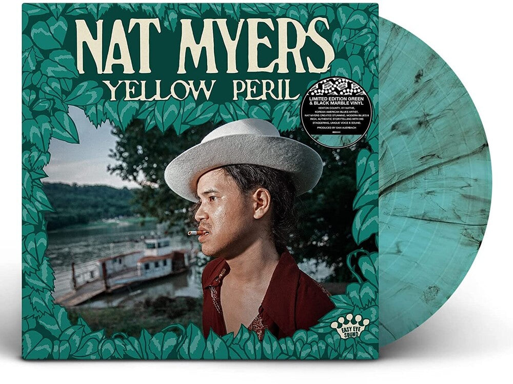 the album cover for Nat Myers - Yellow Peril [Limited Edition Green & Black Marble LP]