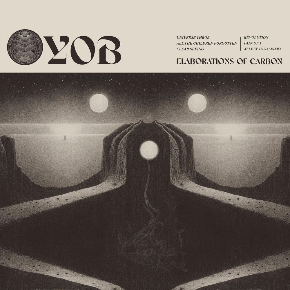 the album cover for Yob - Elaborations Of Carbon [Indie Exclusive Limited Edition Translucent Gold with Splatter 2LP]