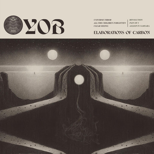 the album cover for Yob - Elaborations Of Carbon [Indie Exclusive Limited Edition Translucent Gold with Splatter 2LP]