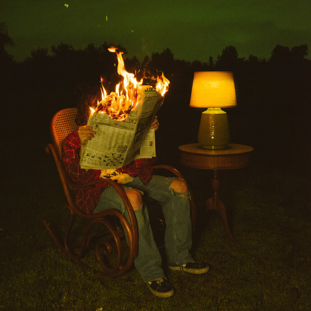the album cover for Roe Kapara - I Hope Hell Isn't Real [Ultra Clear w/ Orange Opaque and Green Heavy Splatter LP]