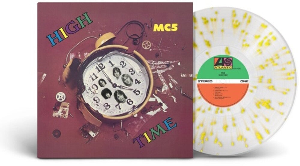 the album cover for Mc5 - High Time [Rocktober 2023 Clear / Yellow Splatter LP]