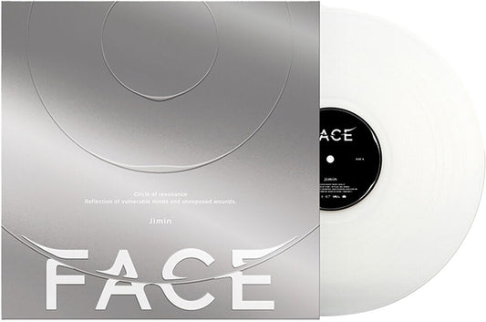 the album cover for Jimin (BTS) - FACE [Opaque White LP]