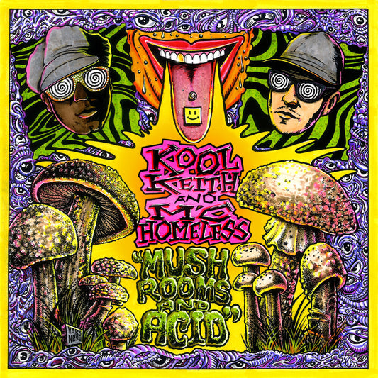 the album cover for Kool Keith / Mc Homeless - Mushrooms & Acid (Rsd) (Blk) [Colored Vinyl] [Record Store Day] (Wht) 