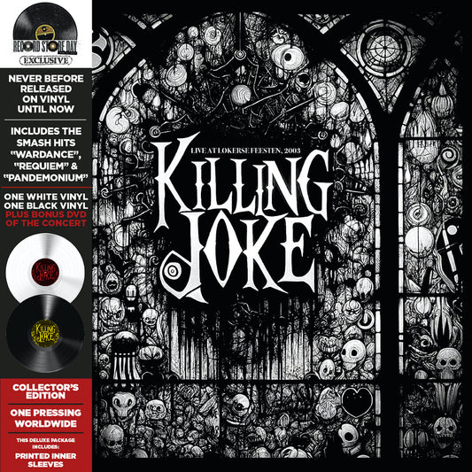 the album cover for Killing Joke - Live At Lokerse Feesten 2003 (W/Dvd) (Blk) [Colored Vinyl]