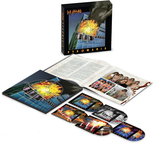 the album cover for Def Leppard - Pyromania [40th Anniversary Box Deluxe 4 CD/Blu-ray]