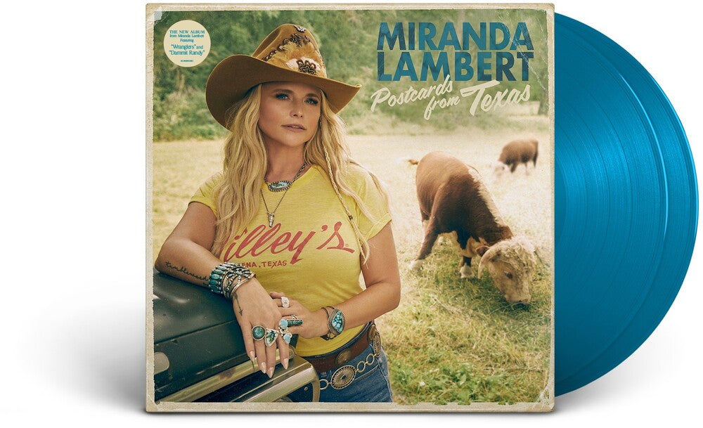 the album cover for Miranda Lambert - Postcards From Texas [Sea Blue 2 LP]