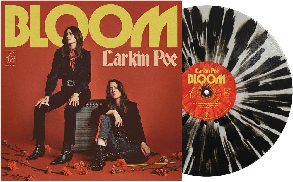 the album cover for Larkin Poe - Bloom [Indie exclusive Black &amp; white splatter]