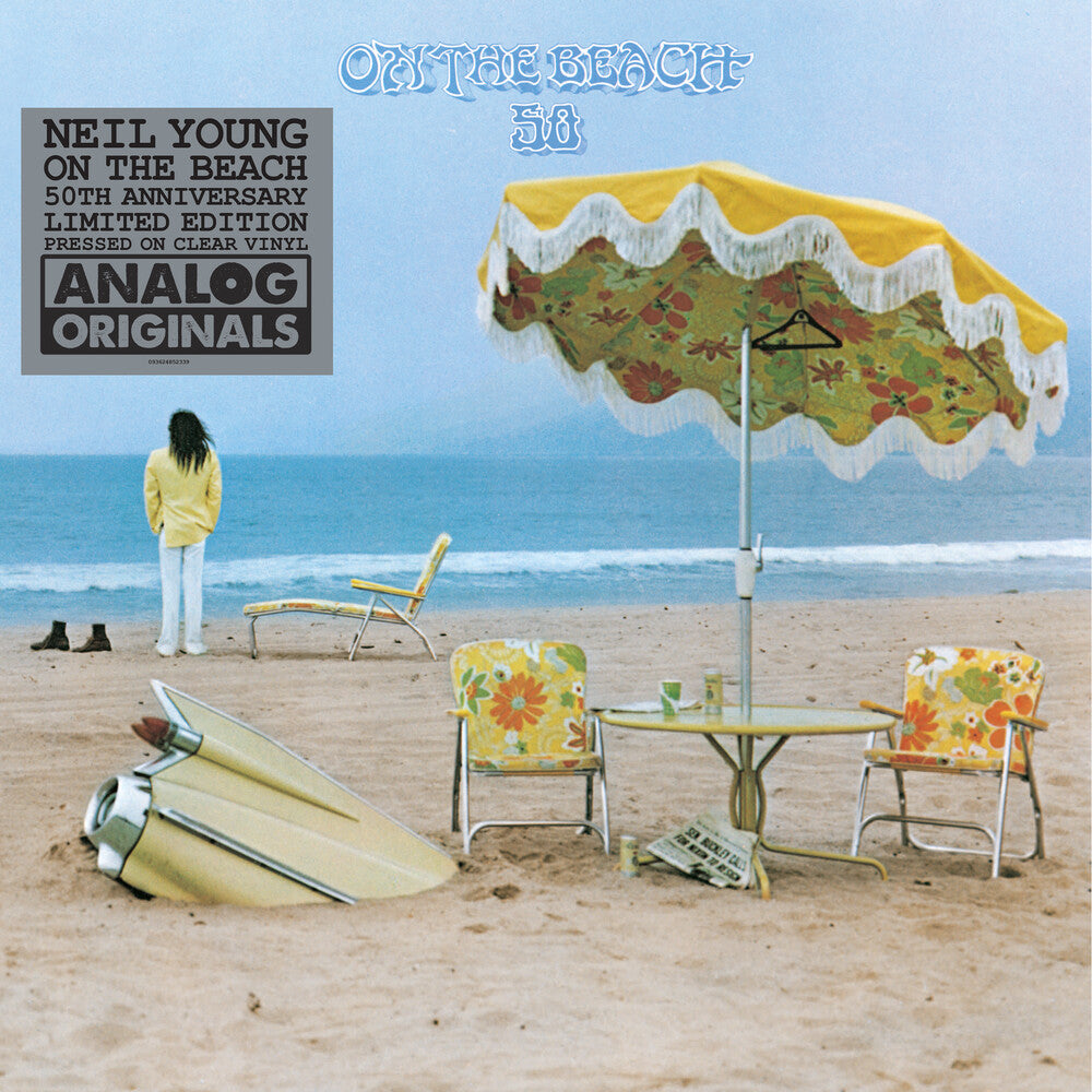 the album cover for Neil Young - On The Beach [Limited Edition Clear Vinyl]