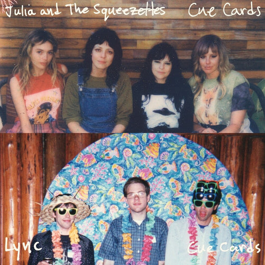 the album cover for Julia & The Squeezettes & Lync - Cue Cards (Blue)