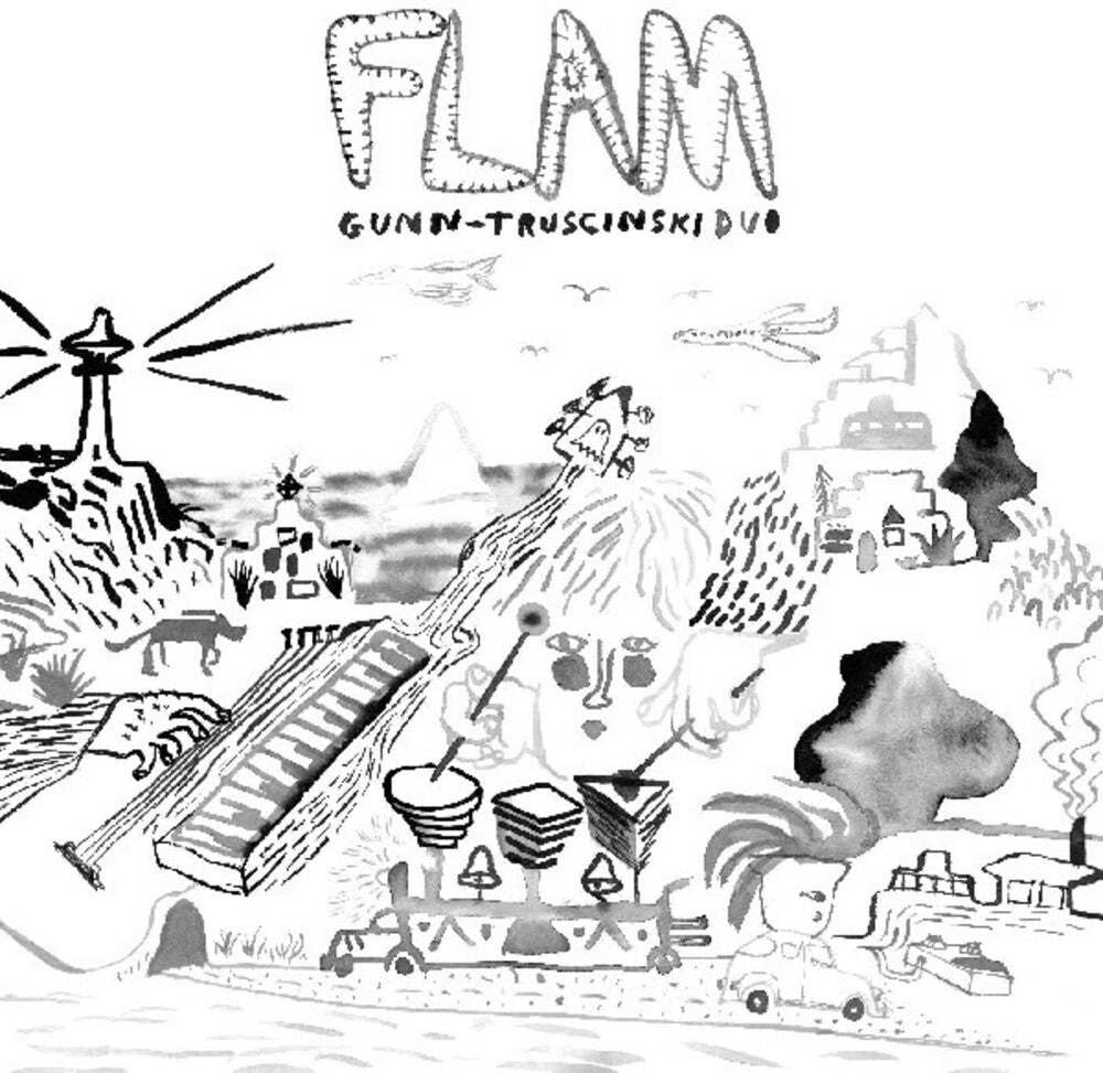 the album cover for Gunn-Truscinski Duo - Flam [Clear Vinyl] (Pnk) [Indie Exclusive] [Download Included] (Osgv)