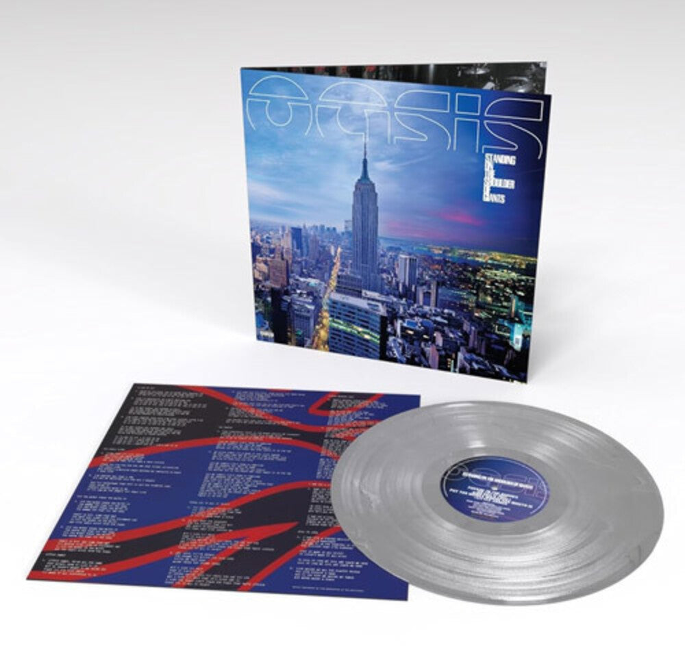 the album cover for Oasis - Standing On The Shoulder Of Giants [Silver 25th Anniversary Coloured Vinyl]