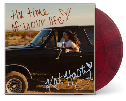 the album cover for Kat Hasty - The Time Of Your Life [LP Maroon with Black Swirl]
