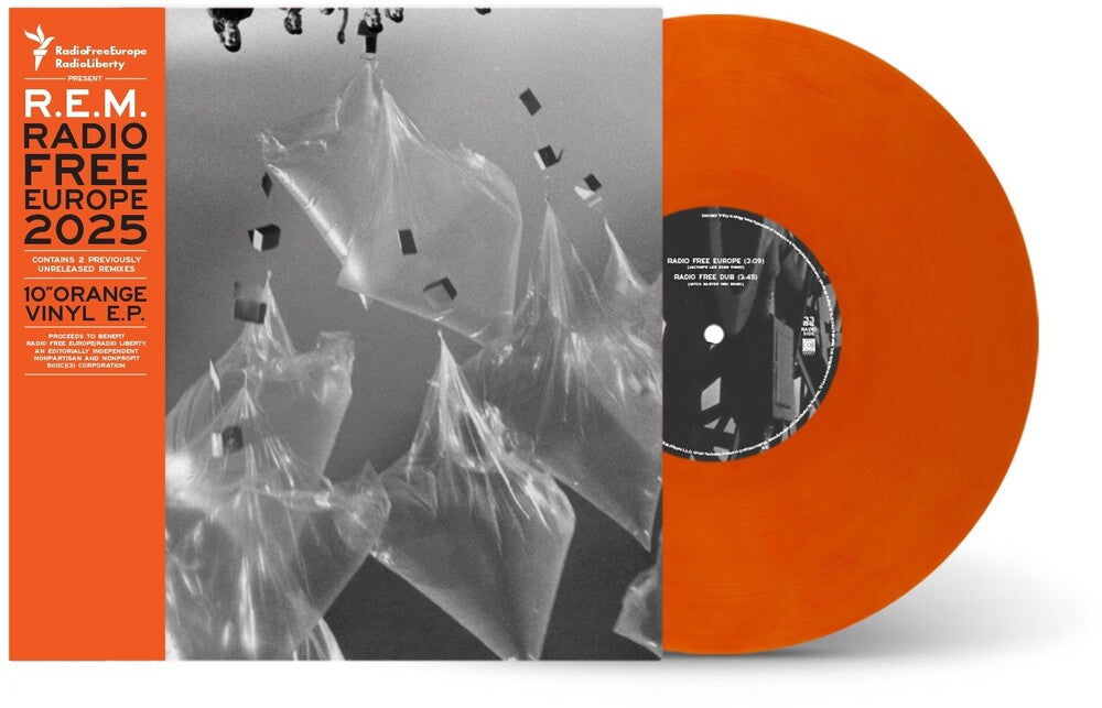 the album cover for R.E.M. - Radio Free Europe 2025 [Indie Exclusive 10in Orange LP]