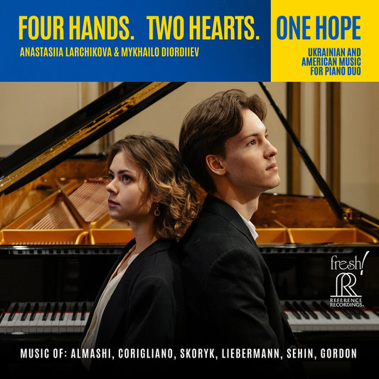 the album cover for Anastasiia Larchikova - Four Hands. Two Hearts. One Hope