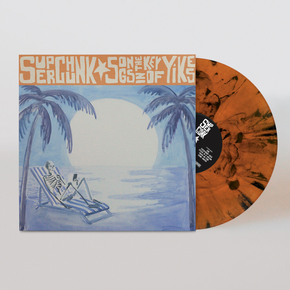 the album cover for Superchunk - Songs in the Key of Yikes [Orange with Black Splatter vinyl]