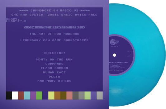 the album cover for Rob Hubbard  (Colv) (Ltd) (Trq) (Fra) - C64 Greatest Sids: Art Of Rob Hubbard - Turquoise