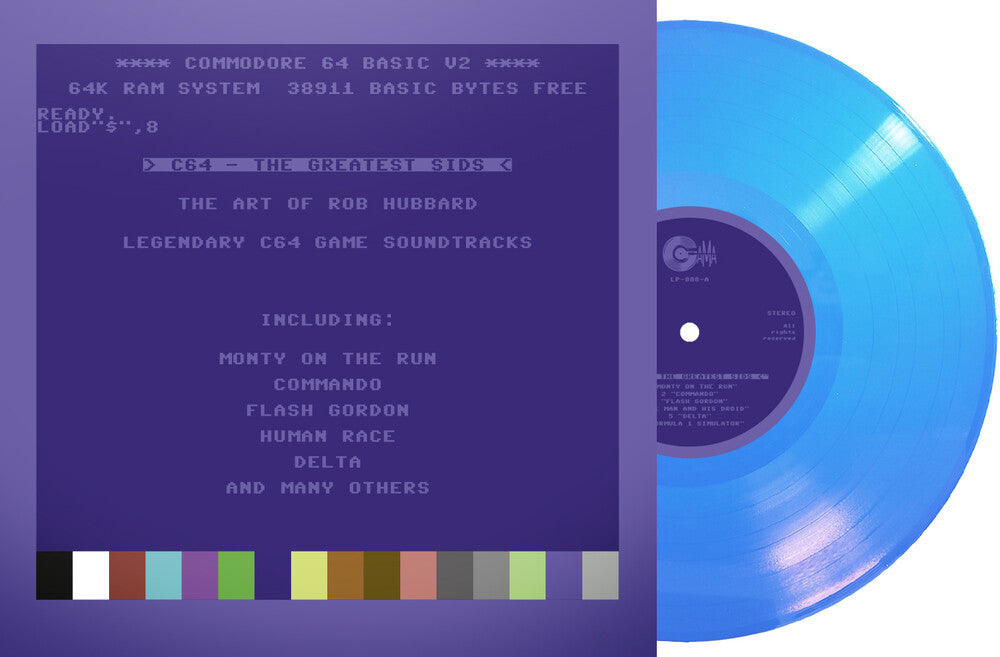 the album cover for Rob Hubbard  (Colv) (Ltbl) (Ltd) (Fra) - C64 Greatest Sids: Art Of Rob Hubbard - Light Blue