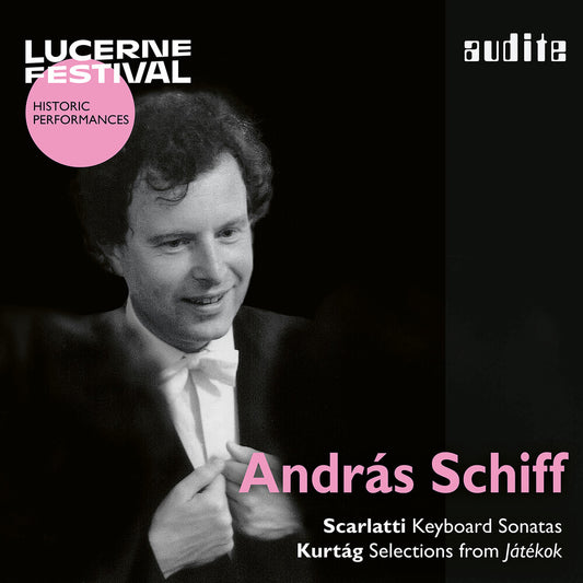the album cover for Andras Schiff - Andras Schiff Plays Scarlatti & Kurtag - Lucerne