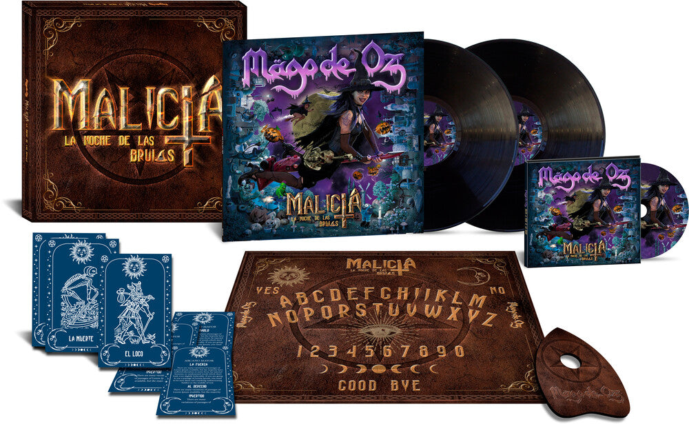 the album cover for Mago De Oz - Malicia - Deluxe Edition Incl. Double Vinyl + CD + OUIJA Board with Planchette + 6 Tarot Cards