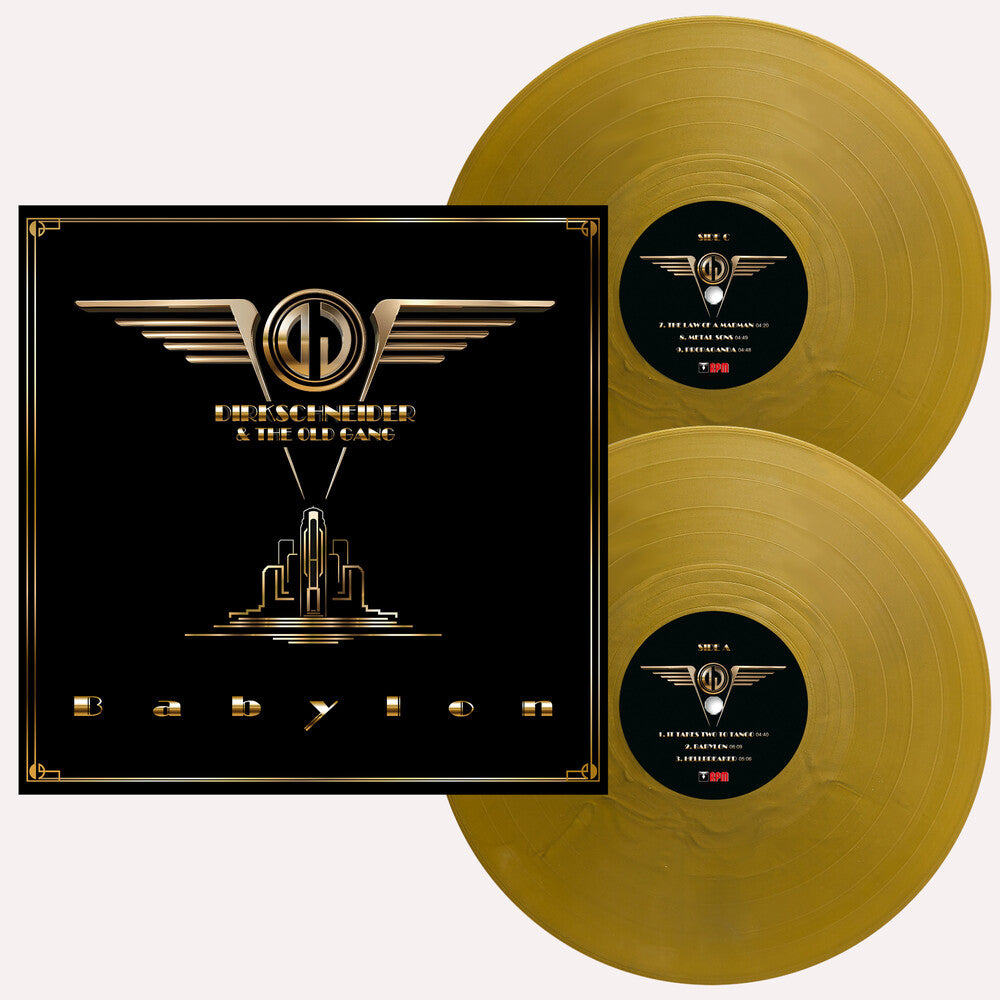 the album cover for Dirkschneider & The Old Gang - Babylon [Opaque Gold Vinyl]